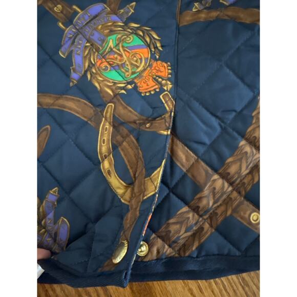Lauren Ralph Lauren Vintage Equestrian Themed Puffer quilted Vest Womens Size L - Picture 7 of 8